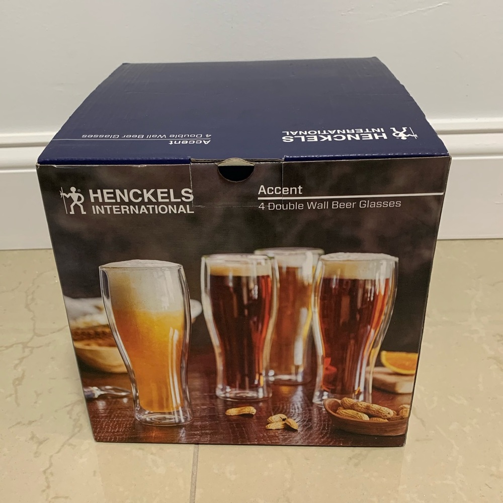 NIB Henckels International 14-oz. Double Wall Beer Glass, 4-pack - Picture 6 of 8